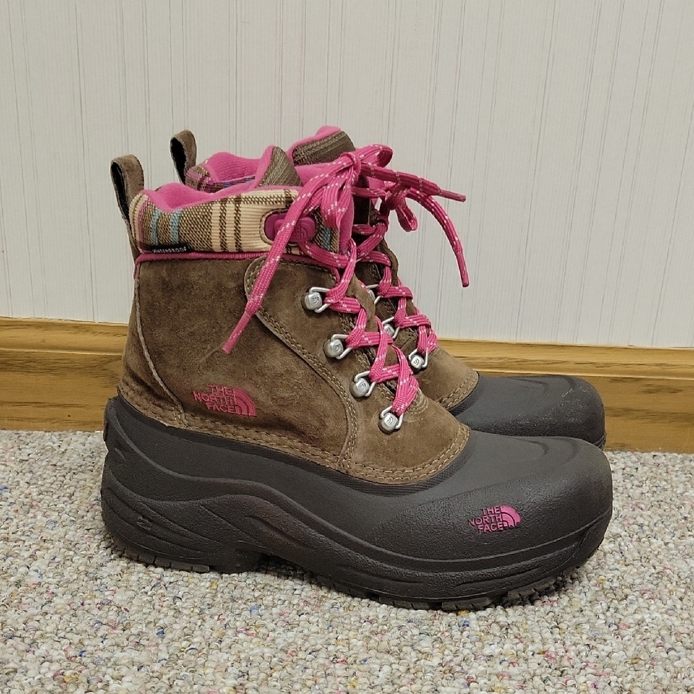 The North Face Kids Chilkat Brown and Pink Boots, Sz 5